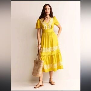 Boden Eve Linen Midi Dress